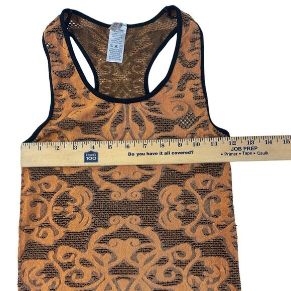 Nic & Jo Tank Top Semi-Sheer Knit Burnt Orange Racer Back One Size Fits Most - Picture 6 of 8